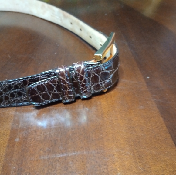 ESTILO 402 Men's American Alligator Gold Buckle Belt Size 38 - Picture 5 of 10